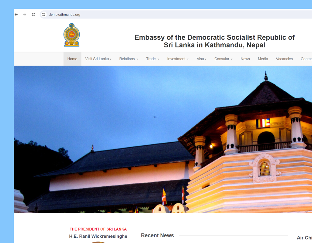 sri lankan embassy website kathmandu